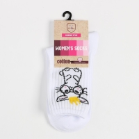 Носки женские "Зайка", цвет белый, размер 23-25 Носки женские "Зайка", цвет белый, размер 23-25