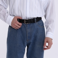 Ремень мужской &laquo;Великан&raquo;, ширина 4 см, винт, пряжка металл, цвет чёрный