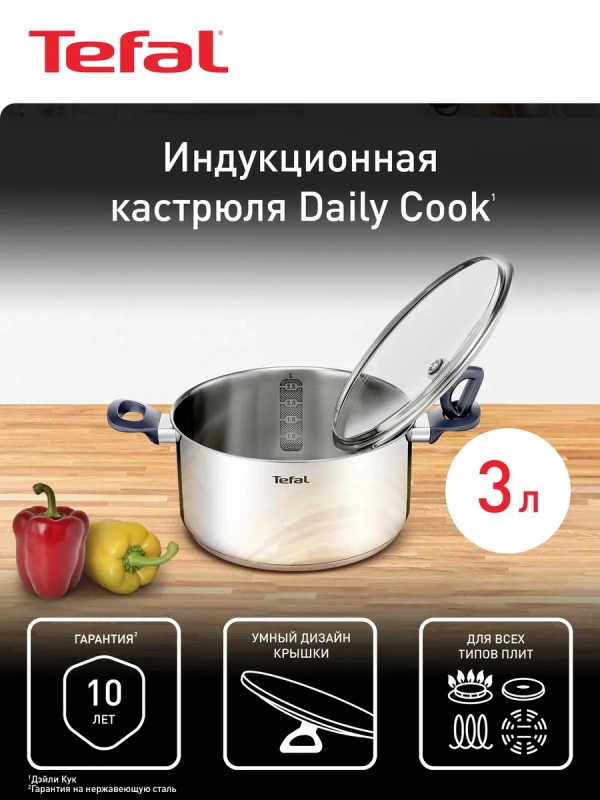 Кастрюля с крышкой Daily Cook G7124445, 3 л, 20 см