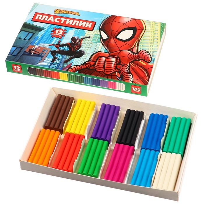 Пластилин 12цв 180г Человек паук Пластилин 12цв 180г Человек паук