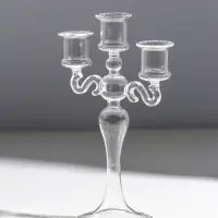 Подсвечник стекло "Версаль" прозрачный d=2.2 см 14х4х21,5 см