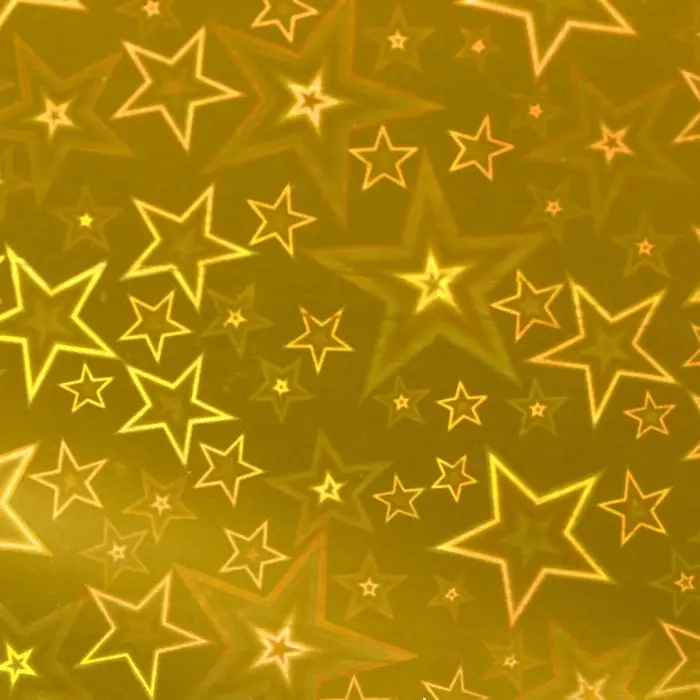Бумага голографическая &laquo;Звездопад&raquo;, ярко-жёлтая, 70&times;100 см