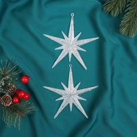 Украшение ёлочное "Звезда сияние (набор 2 шт) 11,5х11,5 см, белый Украшение ёлочное "Звезда сияние (набор 2 шт) 11,5х11,5 см, белый