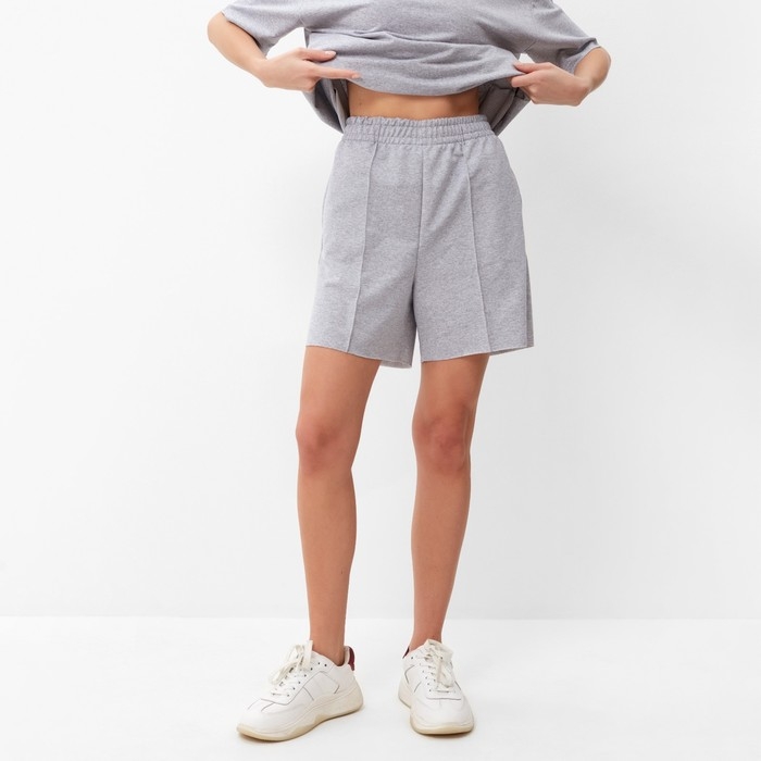 Комплект (футболка, шорты) женский MINAKU: Casual Collection цвет светло-серый, р-р 44 Комплект (футболка, шорты) женский MINAKU: Casual Collection цвет светло-серый, р-р 44