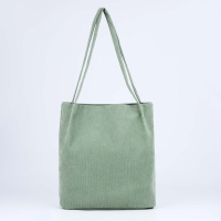 Сумка шопер вельветовый без застёжки, зелёный