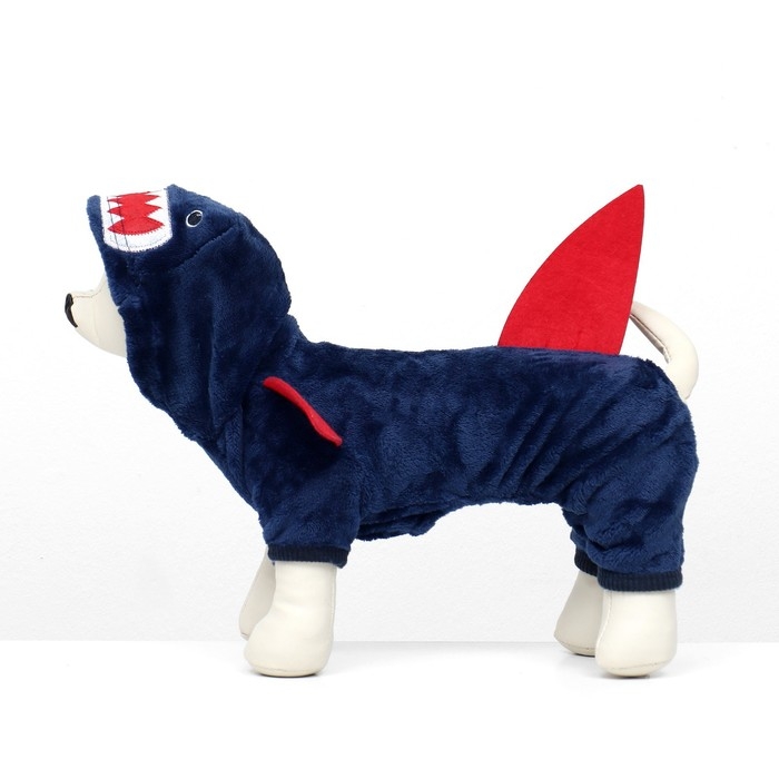 Комбинезон Комбинезон "Акула" с капюшоном, размер XS (ДС 20 см, ОГ 30 см, ОШ 20 см), синий