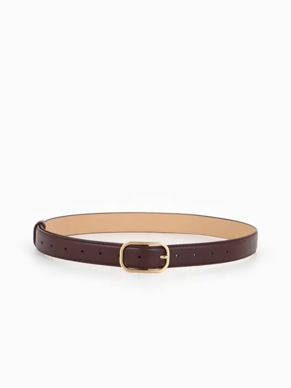 Ремень жен 05-01-01-01, Июнь2512, 3*0,3*110 см, без винта, пряж золото, 1 прокол, коричневый   10903