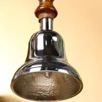 Колокольчик "Серебряный звон" алюминий, с деревянной ручкой 8х8х24 см