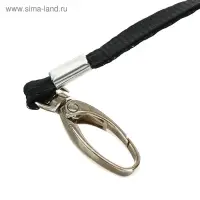 Лента для бейджа, ширина - 9 мм, длина - 80 см, с широким металлическим карабином, черная