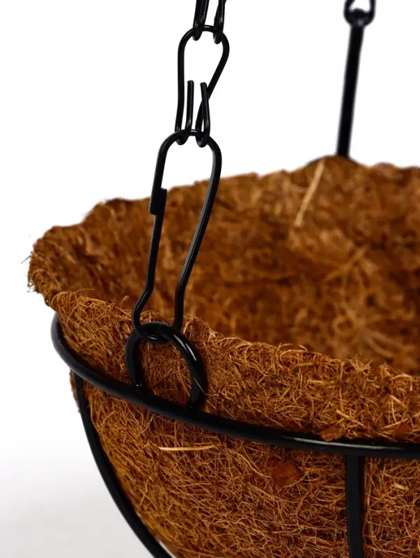 Кашпо подвесное d=15 см, с кокосовым вкладышем "Полусфера"