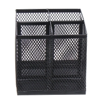 Стакан для пишущих принадлежностей Calligrata, 4 отделения, квадратный, сетка, металлический, чёрный Стакан для пишущих принадлежностей Calligrata, 4 отделения, квадратный, сетка, металлический, чёрный