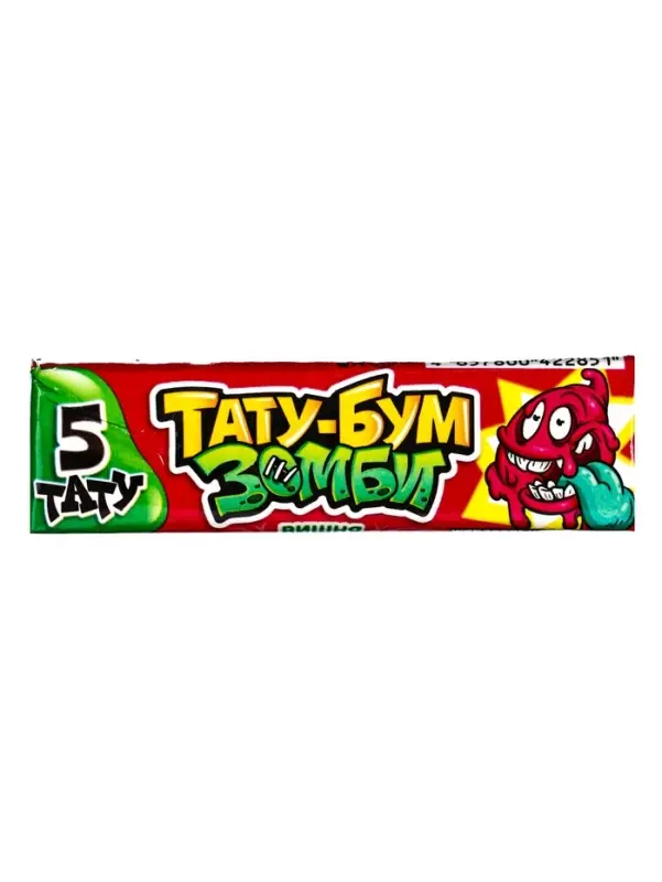Жевательная резинка в пластинках с татуировками "ТАТУ-БУМ ЗОМБИ" ассорти 12,5гр
