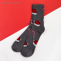 Носки новогодние мужские KAFTAN "New year" размер 41-44 (27-29 см), цвет серый Носки новогодние мужские KAFTAN "New year" размер 41-44 (27-29 см), цвет серый