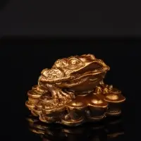 Фигура "Жаба на деньгах" 8х8х4см, бронза