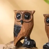 Сувенир интерьерный "Совушки" 15х9х14 см, дерево
