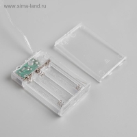 Гирлянда «Нить» 5 м роса, IP20, медная нить, 50 LED, свечение тёплое белое, 2 режима, AAх3 Гирлянда «Нить» 5 м роса, IP20, медная нить, 50 LED, свечение тёплое белое, 2 режима, AAх3