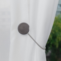 Подхват для штор &laquo;Вязаный круг&raquo;, на пружине, d = 6/3,5 см, 23,5 см, цвет тёмно-серый