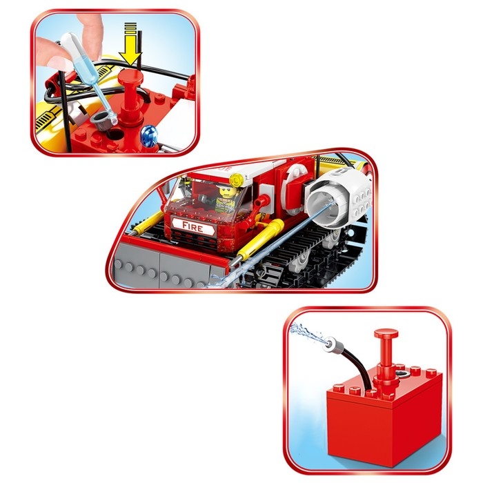 Конструктор пожарные «Гусеничный вездеход», стреляет водой, 298 деталей Конструктор пожарные «Гусеничный вездеход», стреляет водой, 298 деталей