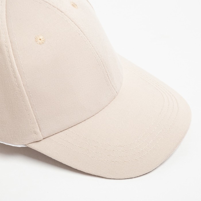 Кепка однотонная MINAKU, цвет экрю, р-р 52-54 Кепка однотонная MINAKU, цвет экрю, р-р 52-54