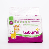 Пеленки впитывающие одноразовые &laquo;Babymil&raquo; Эконом, 60*40, 30 шт