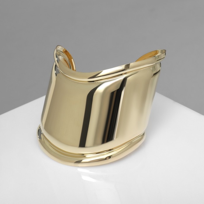 Браслет металл &laquo;Манжета&raquo; изгиб с полосой, цвет золото