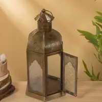 Подсвечник фонарь "Золотой шатёр" железо 20х20х37 см