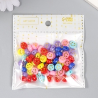 Бусины для творчества пластик "Золотой смайлик на ярком" набор 20 гр 0,6х1х1 см Бусины для творчества пластик "Золотой смайлик на ярком" набор 20 гр 0,6х1х1 см