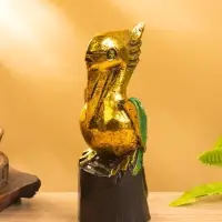 Сувенир интерьерный "Пеликан" 7х7х20 см, дерево, цв. золото