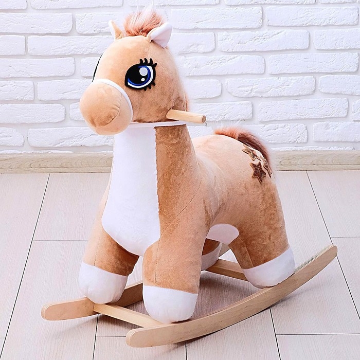 Качалка &laquo;Лошадка: Звёздочка&raquo;, музыкальная, цвет бежевый, цвет звёзд МИКС