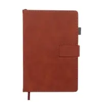 Ежедневник недатированный формат А5, с хлястиком, 128л, линия, пвх, Коричневый