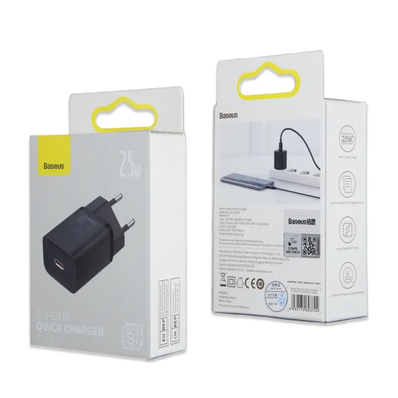 * Переходник СЗУ на Type-C 25W CCSP020101 Baseus черный