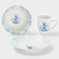 Набор посуды 3 предм. Зайка Голубой И.У.