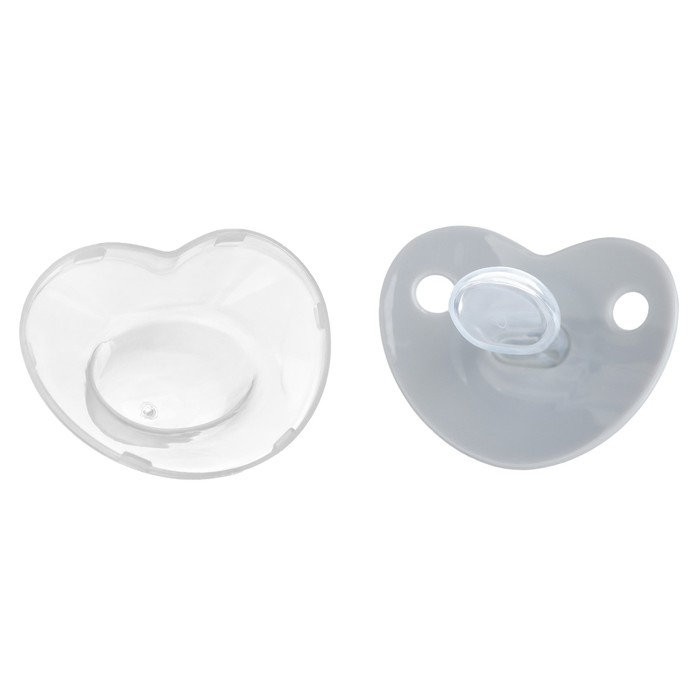 Соска - пустышка силиконовая ортодонтическая &laquo;I LOVE DAD&raquo;, от 6 мес., с колпачком, цвет серый/серебро, стразы