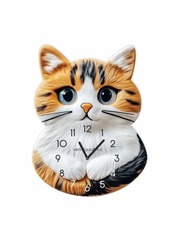 Часы настенные "Tommy", котенок, интерьерные, детские, плавный ход, d-33,5 см