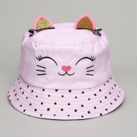 Панама детская для девочки &laquo;Котик&raquo;, с ушками, р-р 52-54