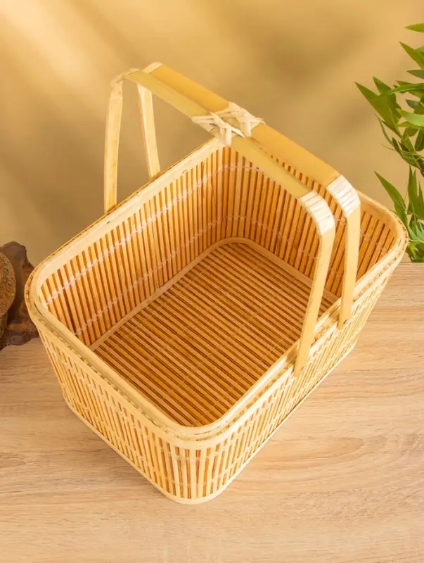 Корзина для пикника 26х26х21 см, бамбук