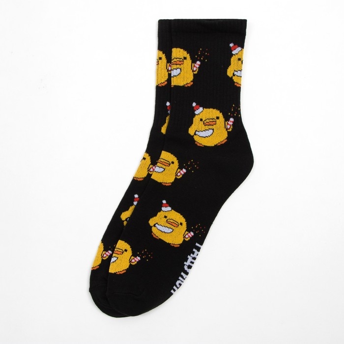 Носки новогодние мужские KAFTAN Носки новогодние мужские KAFTAN "Веселись" размер 41-44 (27-29 см), цвет чёрный