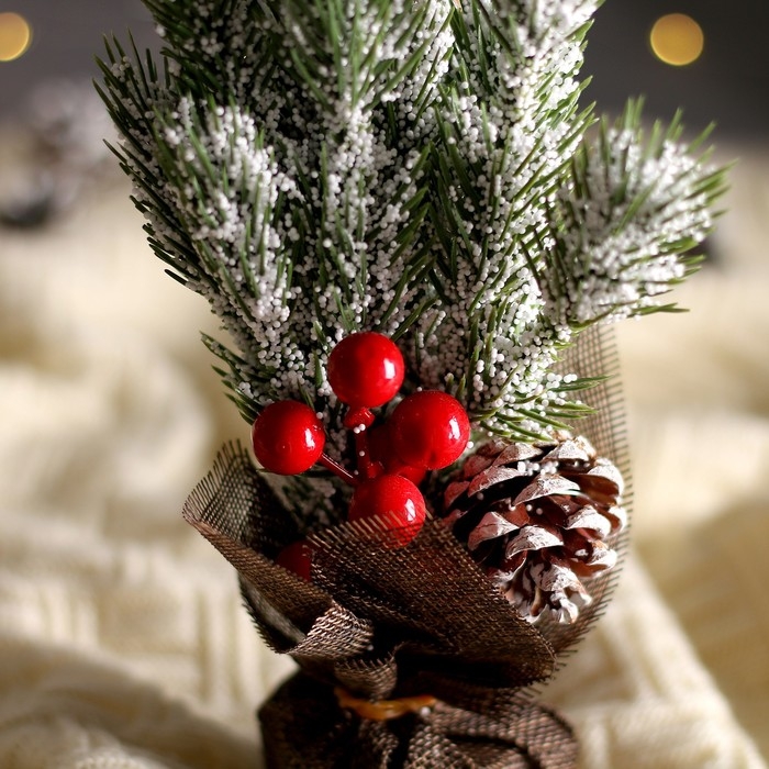 Новогодняя композиция &laquo;Новогодние веточки с шишками&raquo; 20 &times; 22 &times; 27 см