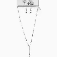 Набор 2 предмета: серьги, колье &laquo;Вечерний шик&raquo; белый в серебре