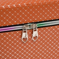 Шкатулка кожзам с зеркалом "Ромбы" охра набор 3 шт 19х10,5х10,5 21х13х14 15х23х17 см