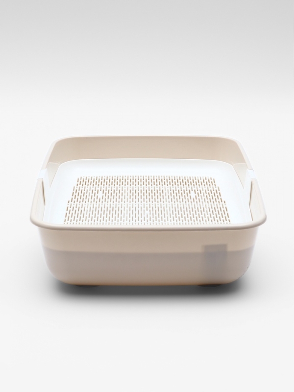 Лоток ALTA для кошек с сеткой 50 х 38 х13,5 см , бело-бежевый