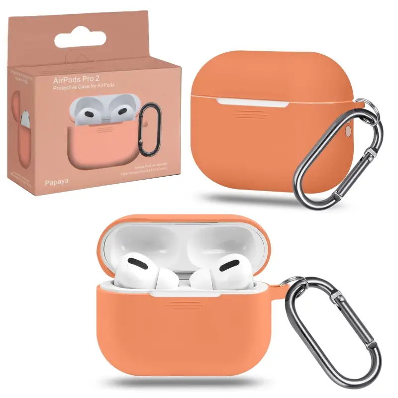 Чехол APods Pro 2 с карабином №4 Papaya
