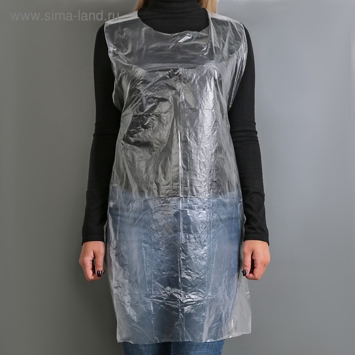 Фартуки одноразовые ПНД, 108&times;70 см, плотность 19-21 мкм, 100 шт/уп