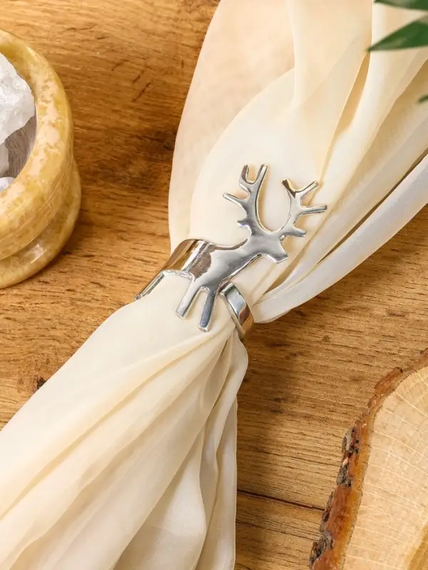 Кольцо для салфеток &laquo;Лесной олень&raquo;, 7.5&times;4.4,5&times;4.5 см, латунь, никелевое покрытие