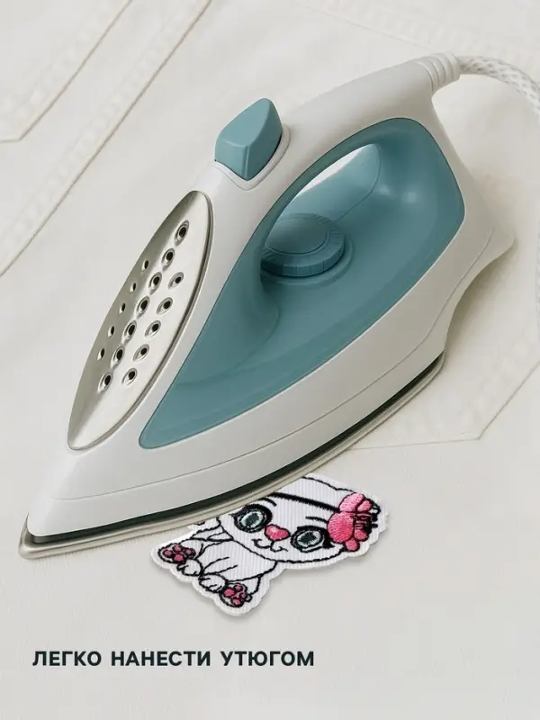 Термоаппликация &laquo;Кошка с цветком&raquo;, 5&times;5.7 см, розовая