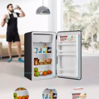 Холодильник MDRD142SLF30, черный, однокамерный, 93 л, ретро