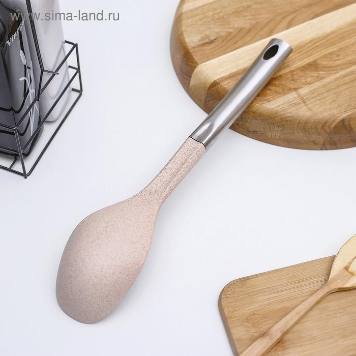 Ложка гарнирная Доляна &laquo;Лёгкость&raquo;, 34 см, цвет бежевый