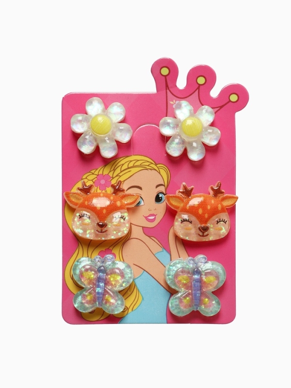 Серьги-клипсы детские на магните "Выбражулька" ассорти, форма МИКС (набор 3 пары)