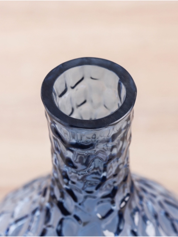 Ваза стекло настольная "Розмари" d-4.5 см, h-27х16 см, синий