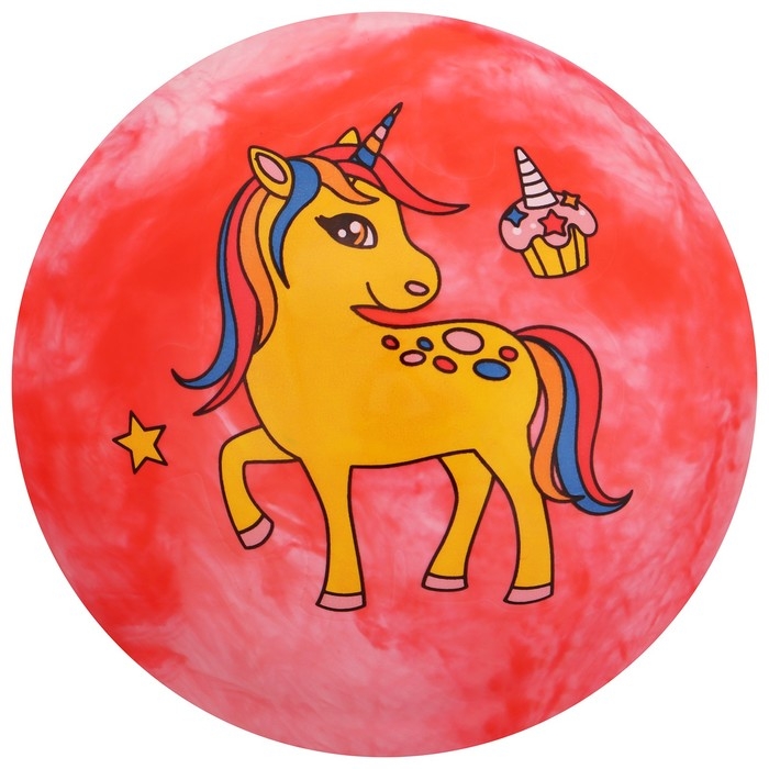 Мяч детский &laquo;Единороги&raquo;, d=22 см, цвет МИКС